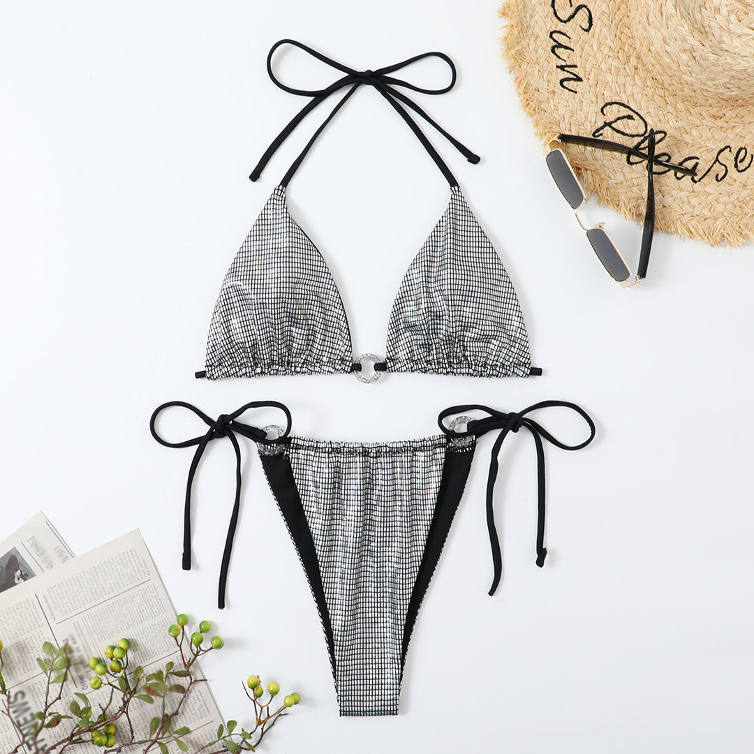 Dame Stilfuldt Skakmønster Bikini Sæt Stilla