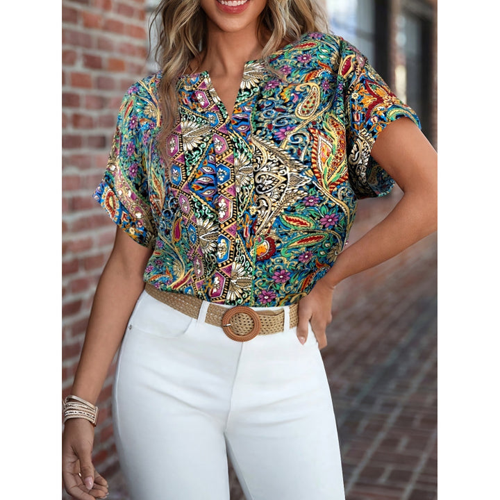 Femme Vibrant Trykt Bluse Stilla