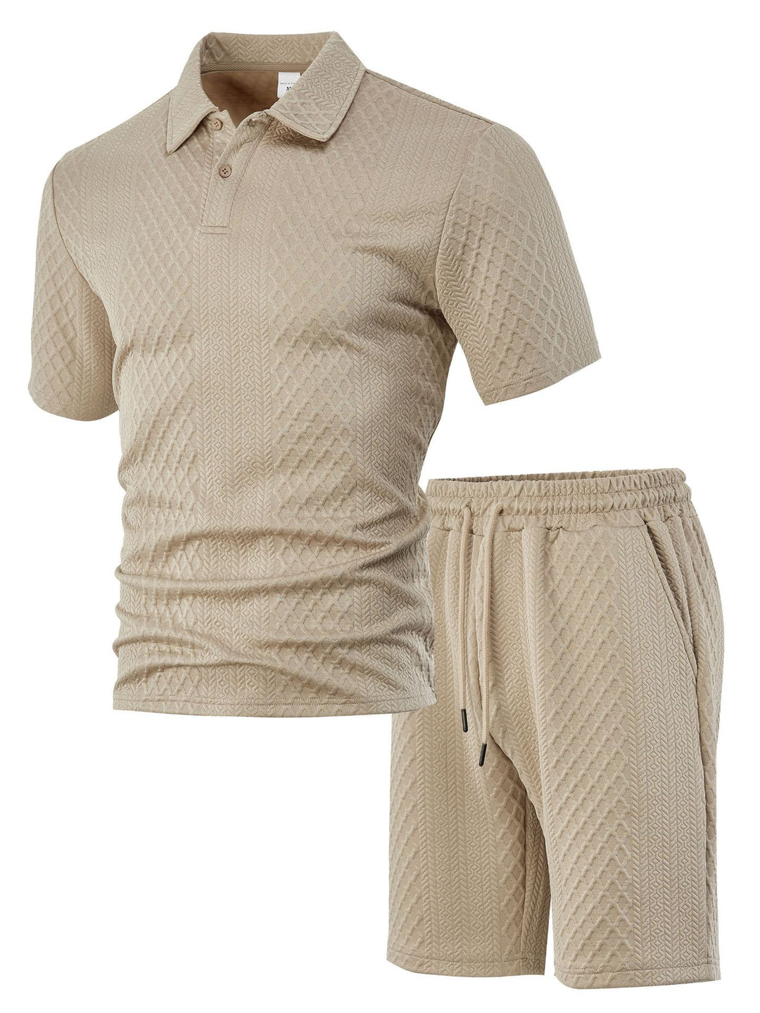 Herre Polo- og Shorts-Sæt med struktureret Design Stilla