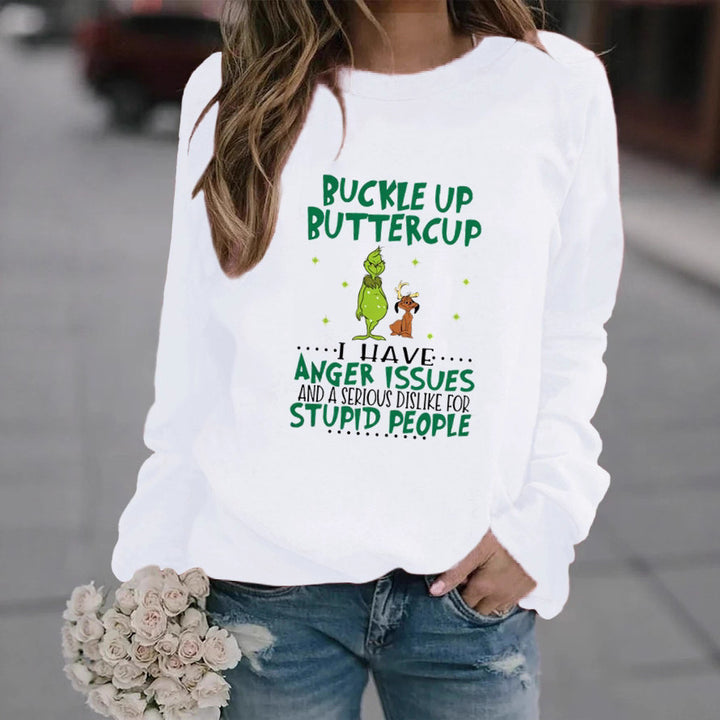 Kvinders sweatshirt med humoristisk citat og kreativt design Stilla