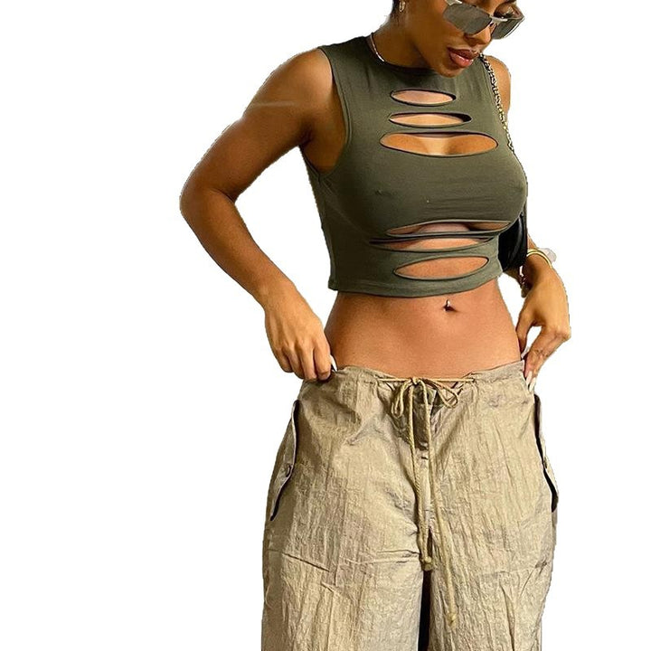 Damer Cut-Out Crop-Top Skovae