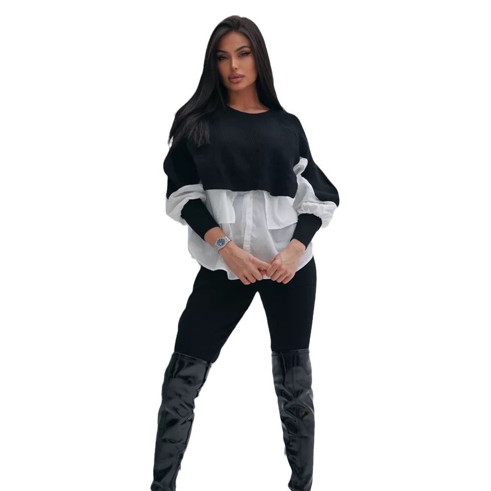 Femme Lagdelt Look Strikpullover med strukturerede detaljer Stilla