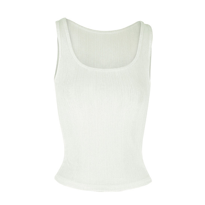 Dame sporty tanktop med moderne ribdetaljer Skovae