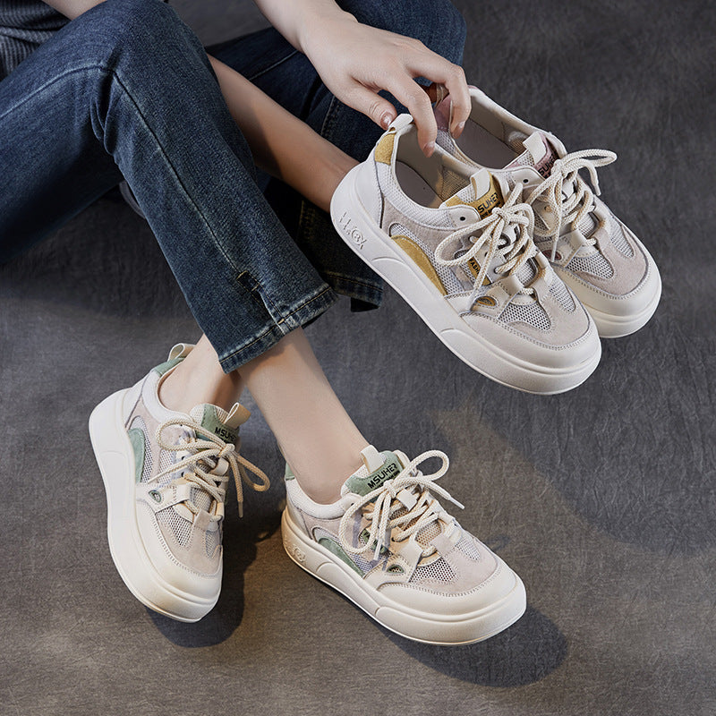 Damer Stilige Mixed-Media Platform Sneakers Stilla