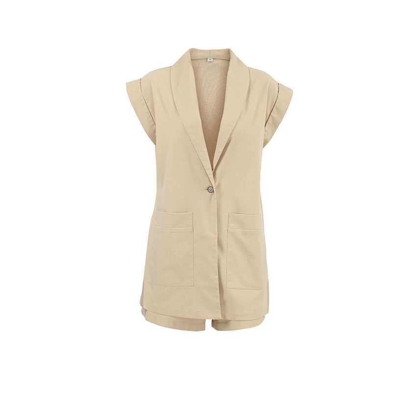 Dame elegant kort blazer sæt med smal pasform Stilla