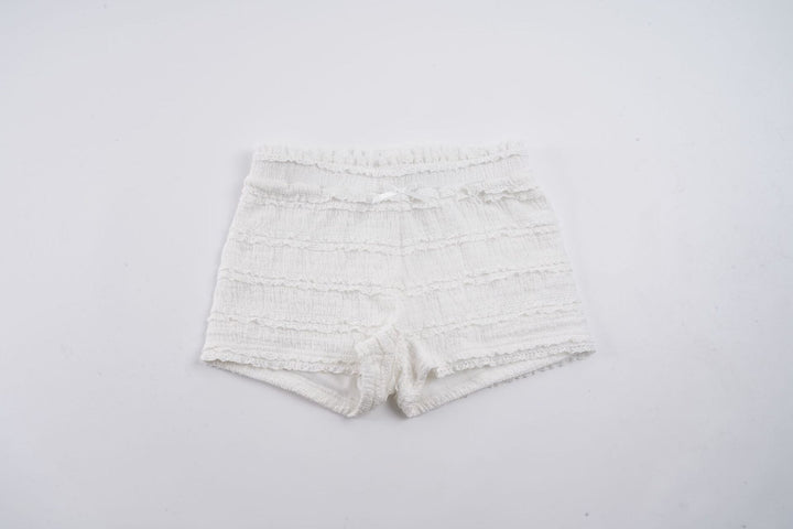 Dame trendy shorts med flæse design og elastisk talje Skovae
