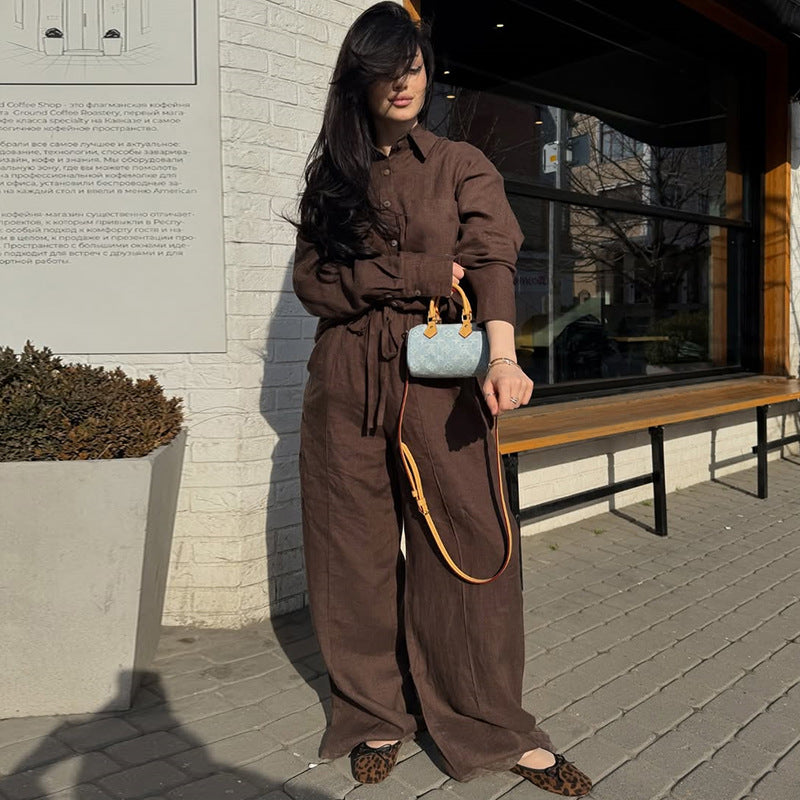 Dame Lettere Linnedragt med Talje bælte og løs pasform Stilla