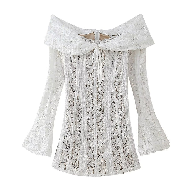 Dame Off-Shoulder Spidsbluse med klokkeærmer Stilla