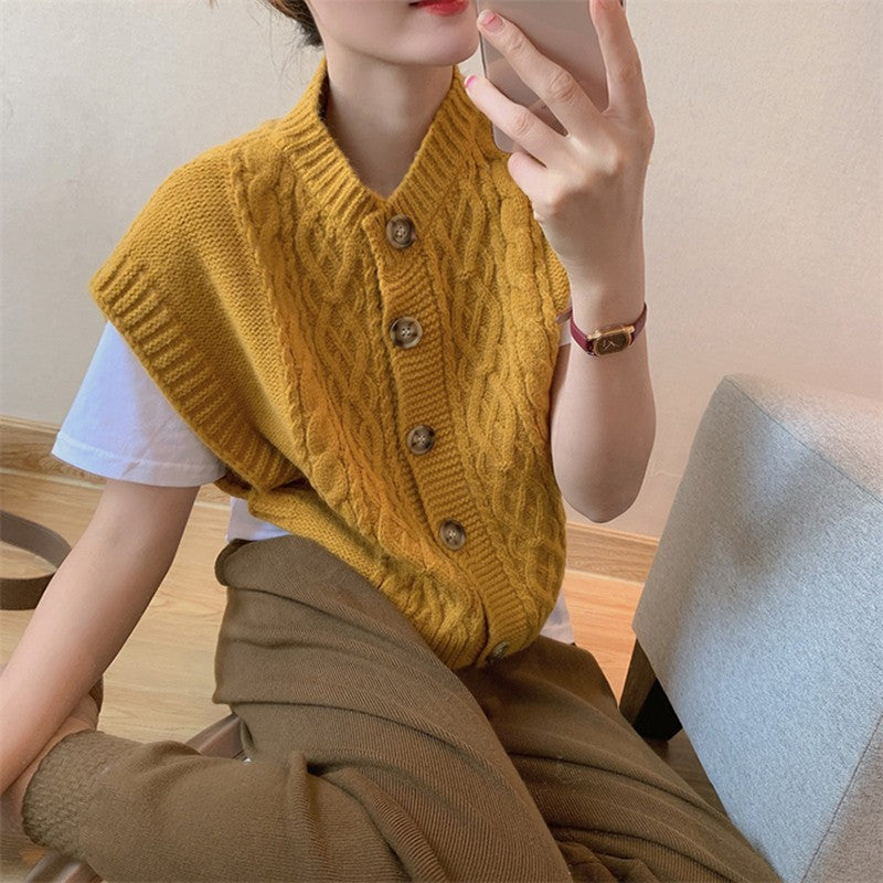 Femme Kabelstrik ærmeløs cardigan Stilla
