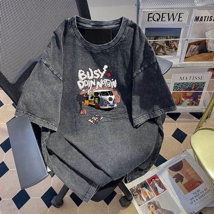 Dame Oversize T-Shirt med kreativ grafisk tryk Stilla
