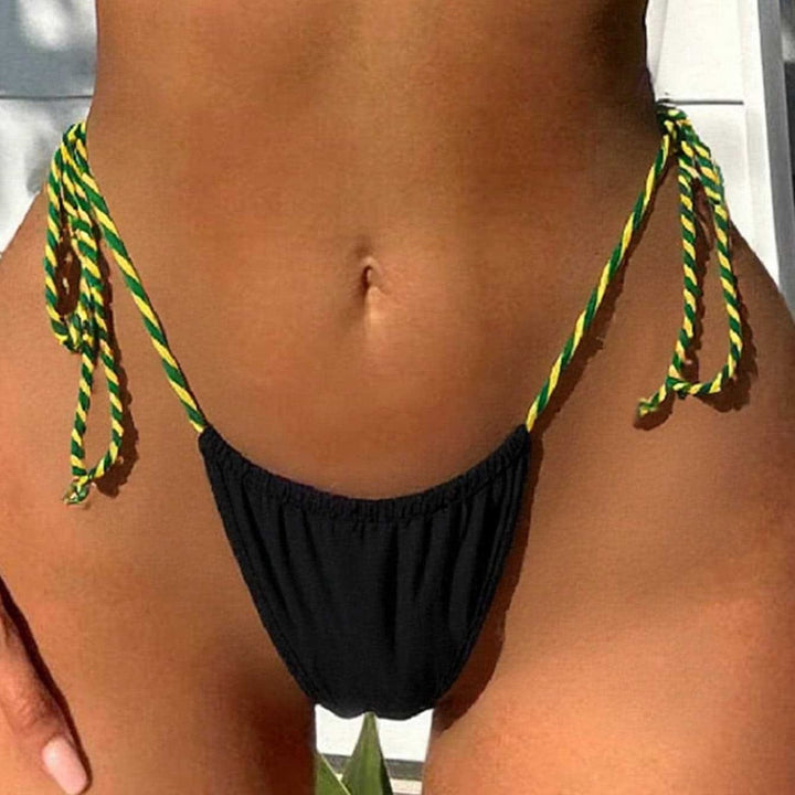 Dame Minimalistisk Triangel-Bikini med justerbare bindebånd Skovae