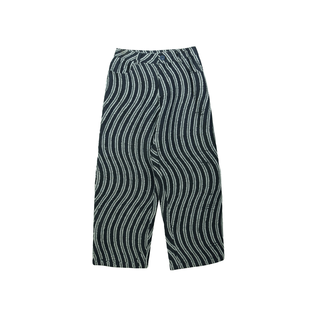Dame bred sommerbukser med stilfuldt stribemønster og elastisk waistband Stilla