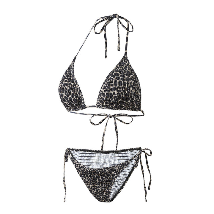 Dame Triangel-Bikini med legesygt leopardprint og justerbare bånd Stilla