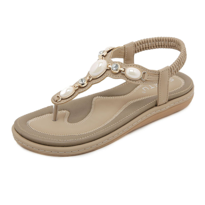 Dame Tådelte Sandaler med elegante Perle- og Rhinesten Applikationer Stilla