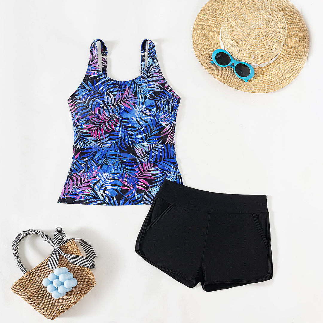 Dame Tankini-sæt med figursyet top og praktiske shorts Skovae