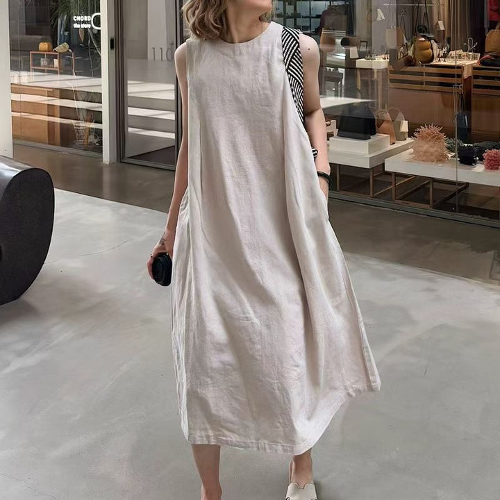 Dame Casual A-linje Maxi Kjole med Lommer Stilla