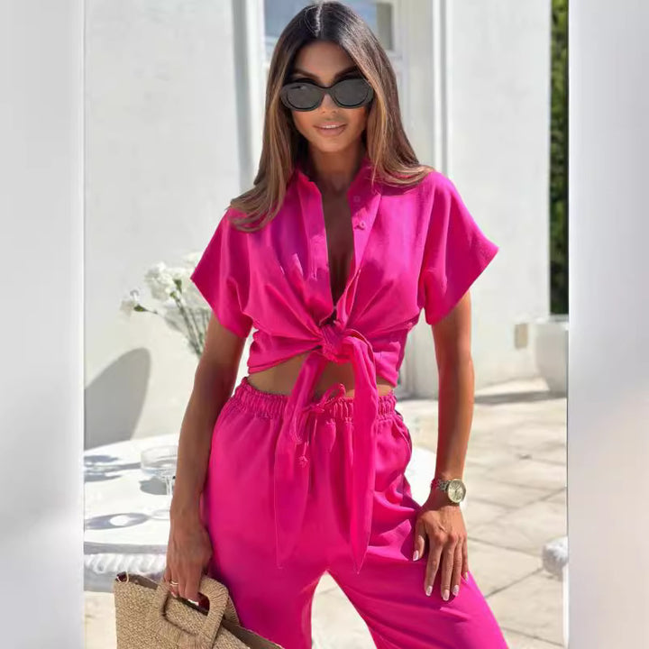 Dame Casual Knyttefront Lounge Set Stilla