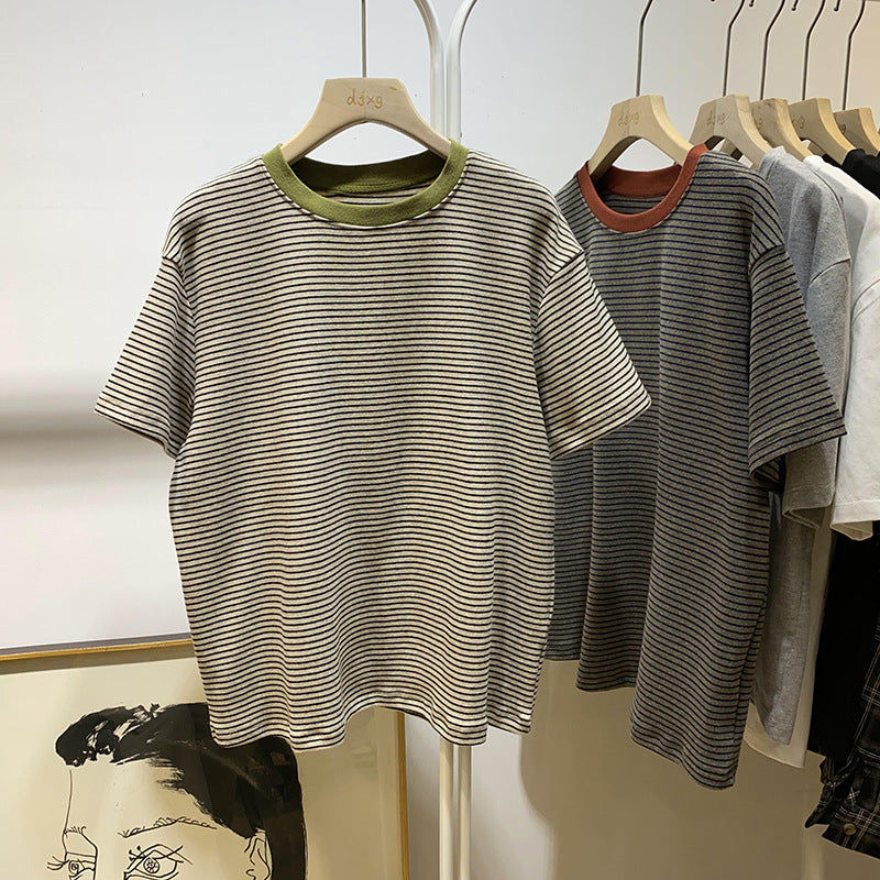 Femme Afslappet Pasform Stribet T-Shirt Stilla
