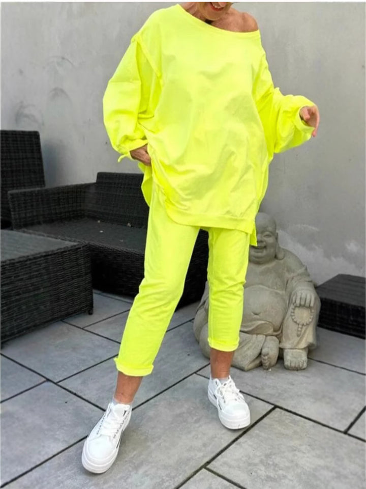 Damer Casual Sport outfit med oversized top og komfortable bukser Stilla