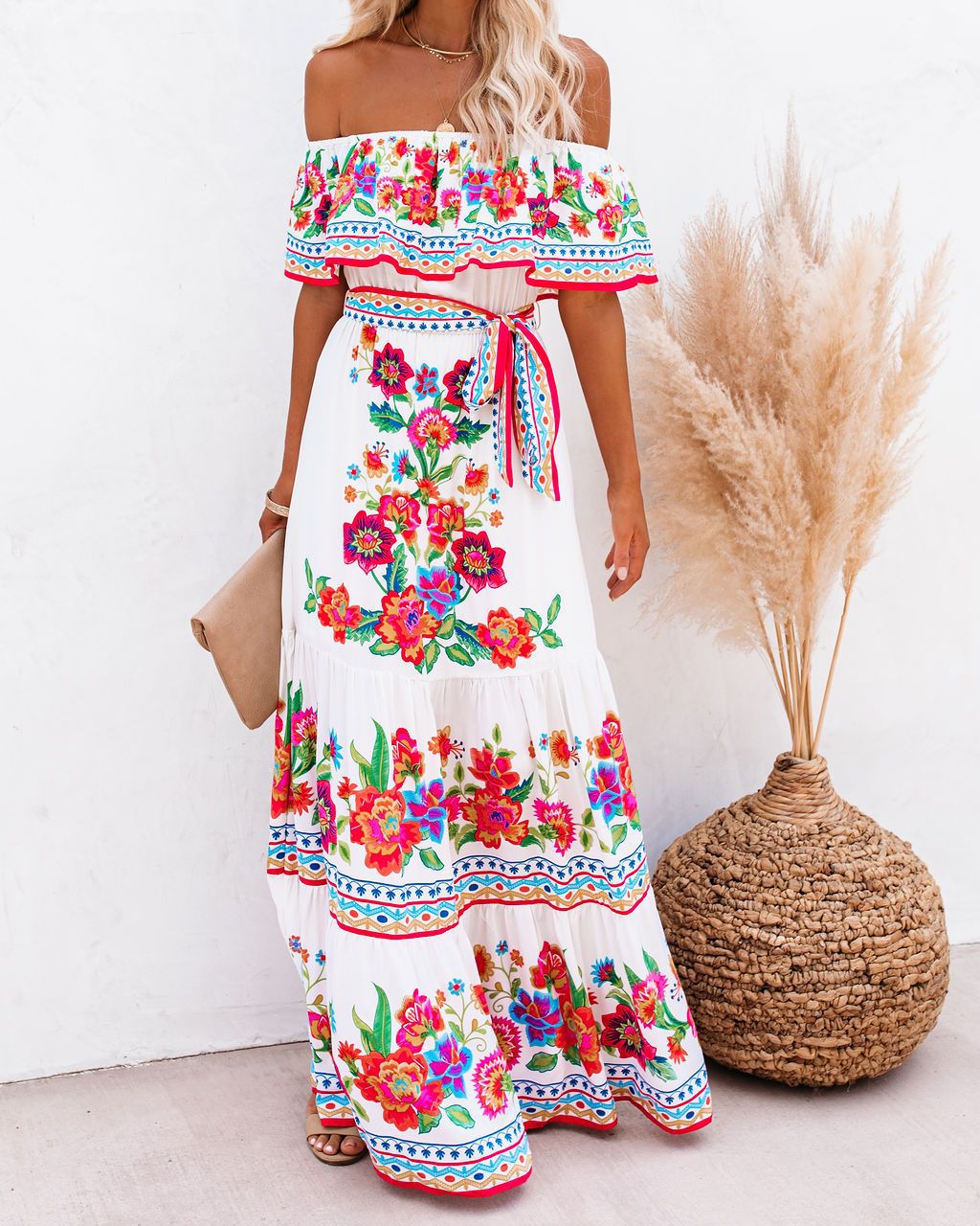 Stilla | Elegant Trykt Flydende Maxi Kjole