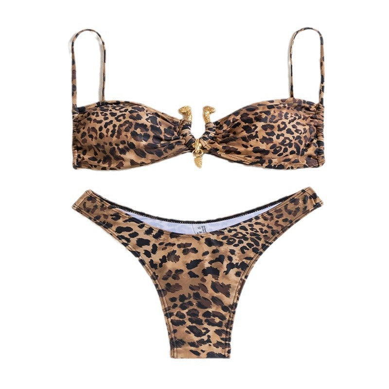 Kvinder Luksus Leopardskindsmønster Bikini Sæt Stilla