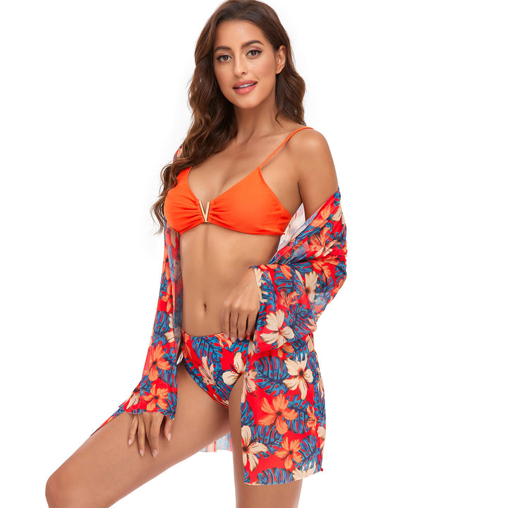 Damebikini med blomsteroverdel Stilla