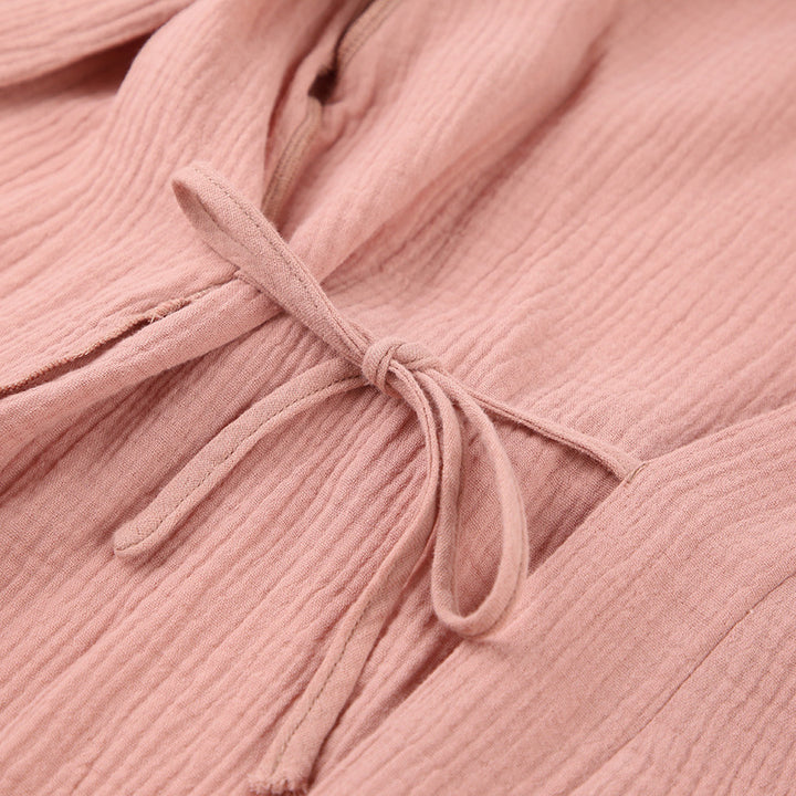 Dame Kimono-Robe med elegante lange ærmer og taljerbar bælte Stilla