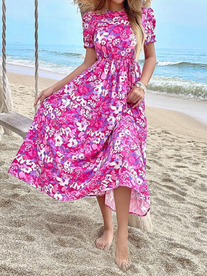 Dame Blomster Maxi Kjole Stilla