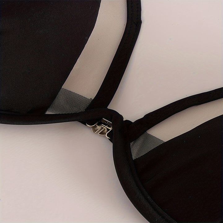 Dame Bikinioverdel med transparente indsatser Stilla