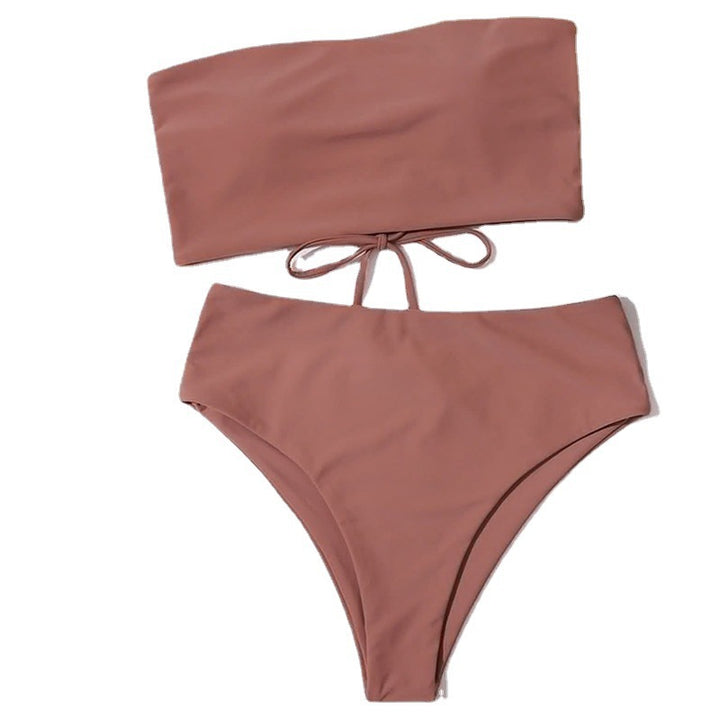 Dame Bandeau-Bikini med høj talje Skovae