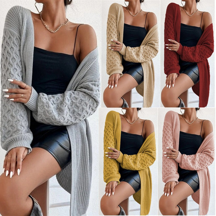 Kvinders chunky strik cardigan med struktureret sømlook og afslappet fit Stilla