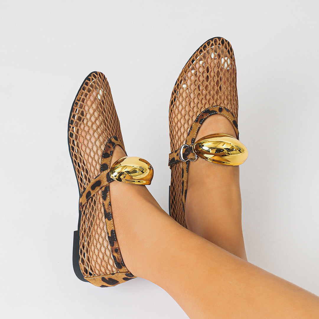 Dame Netzeinstieg Ballerinas med elegant rem Stilla