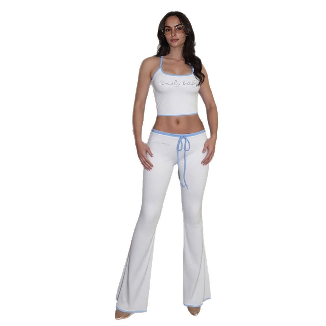 Dame Sporty two-piece set with bra and wide-cut pants Skovae