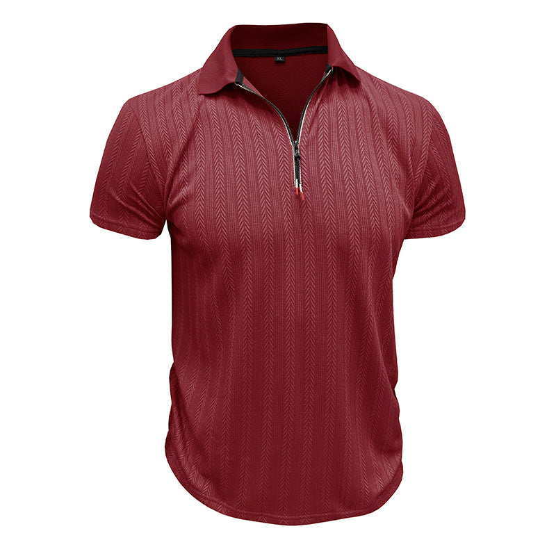 Herrer polo shirt med lynlås og struktureret design Stilla