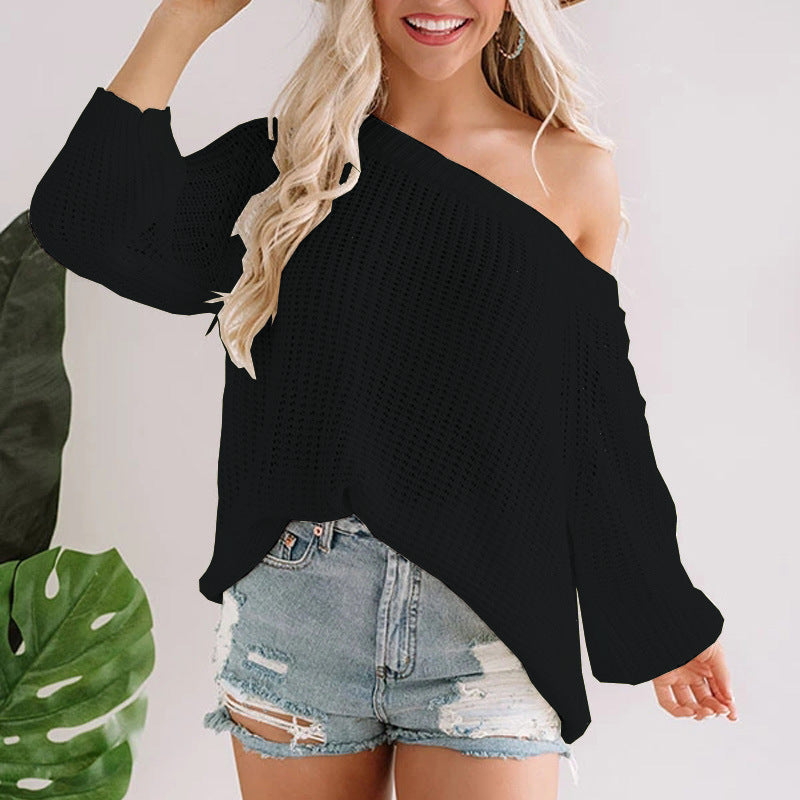 Dame luftig strikpullover med asymmetrisk snit Stilla