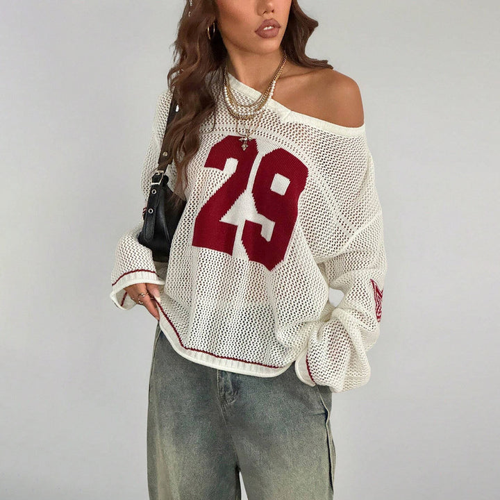 Dame afslappet net top med oversized snit Stilla