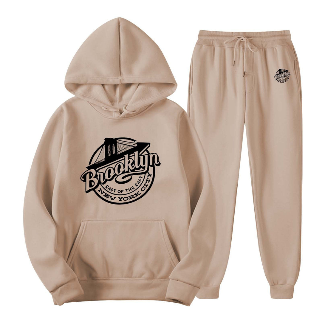 Kvinders fritids sweat suit med stilfuld Brooklyn print Skovae