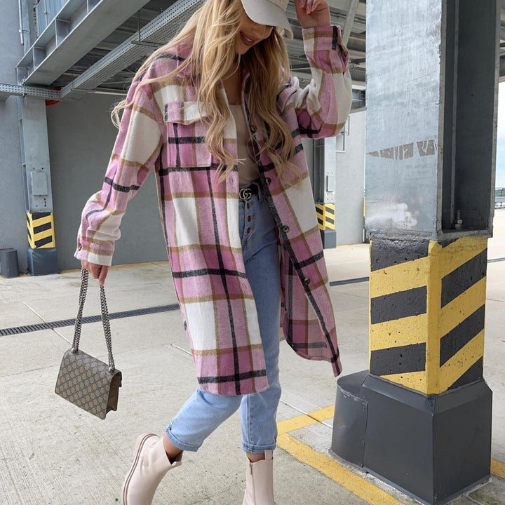 Dame Oversized Flannel Skjortejakke Stilla