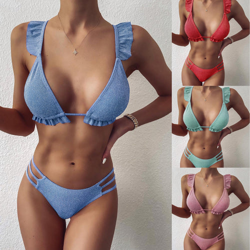 Dame Glamourøse Bikinier med Volanger og Cut-Out-detaljer Stilla