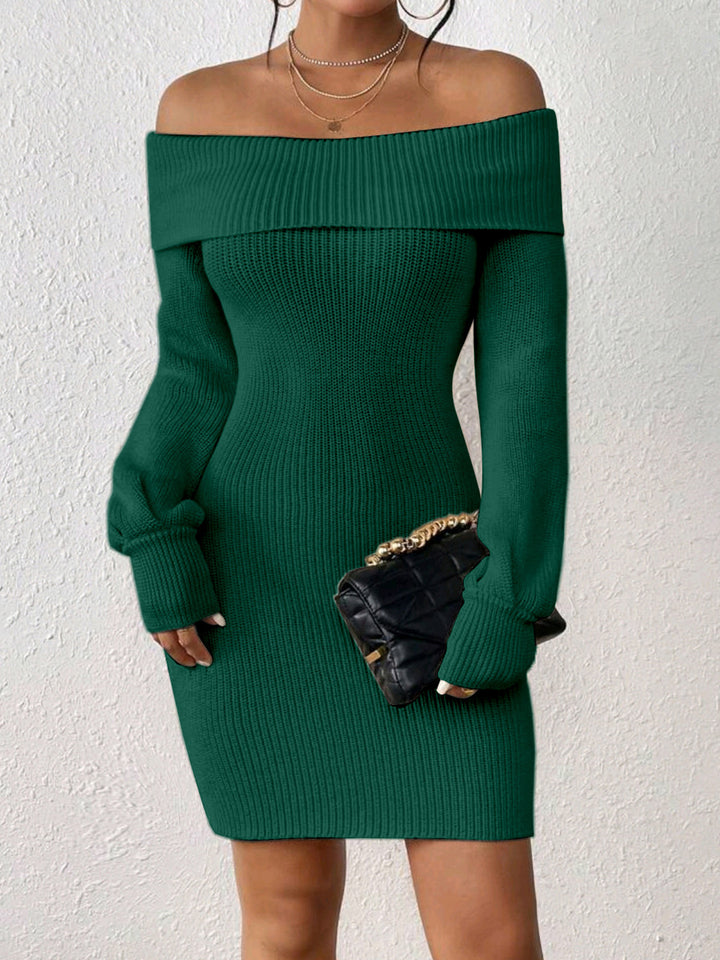 Dame strikkjole med skulderfri design Stilla