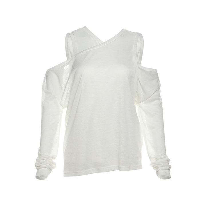 Dame Innovativt Langærmet T-shirt med Cut-Out-ærmer Stilla