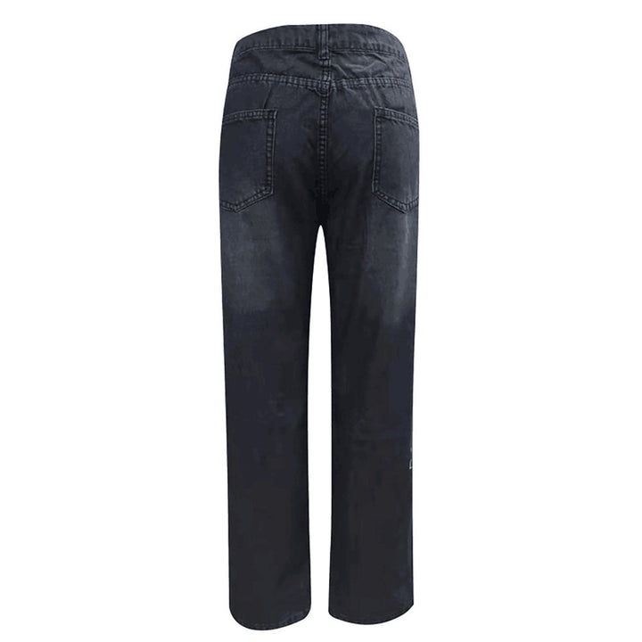 Dame mode ødelagte jeans i afslappet pasform med høje lommer og unikke detaljer Skovae