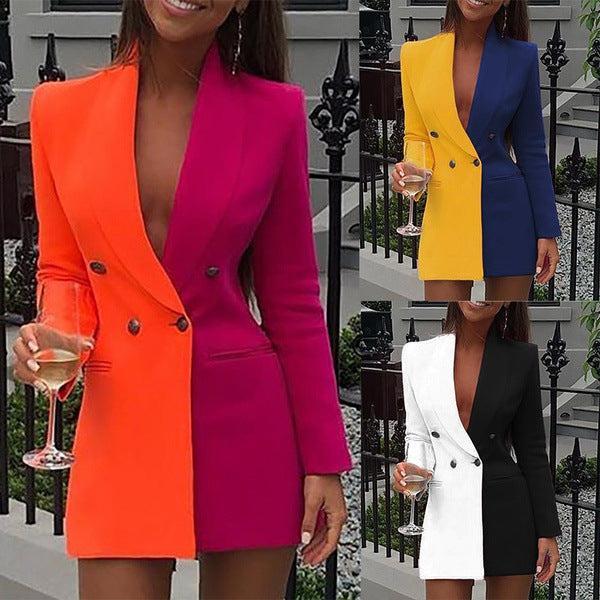 Dame Blazer-kjole i moderne to-tonet stil Stilla