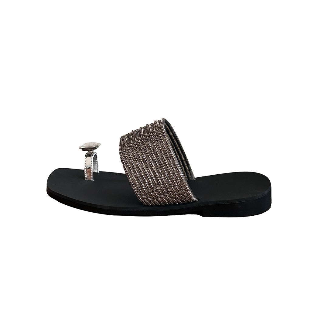 Femme Elegante Strass Rutsche Sandaler Stilla