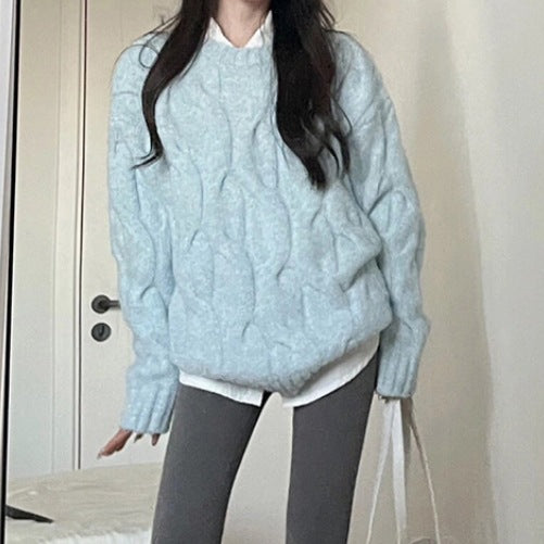 Femme Struktureret Kabelstrik Pullover Sweater Stilla