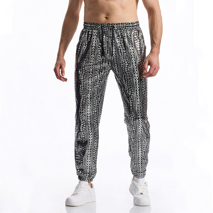 Herrer Pailletmønster Casual Joggingbukser Stilla