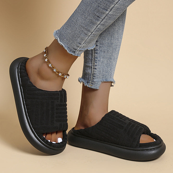 Dame Komfortable Clogs med blødt fleece-for og skridsikker sål Stilla