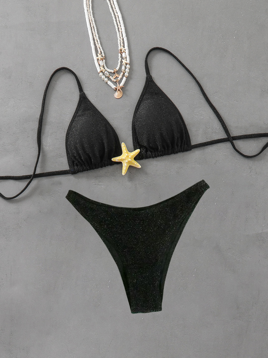 Dame Glinsende Triangel-Bikini-Sæt Stilla