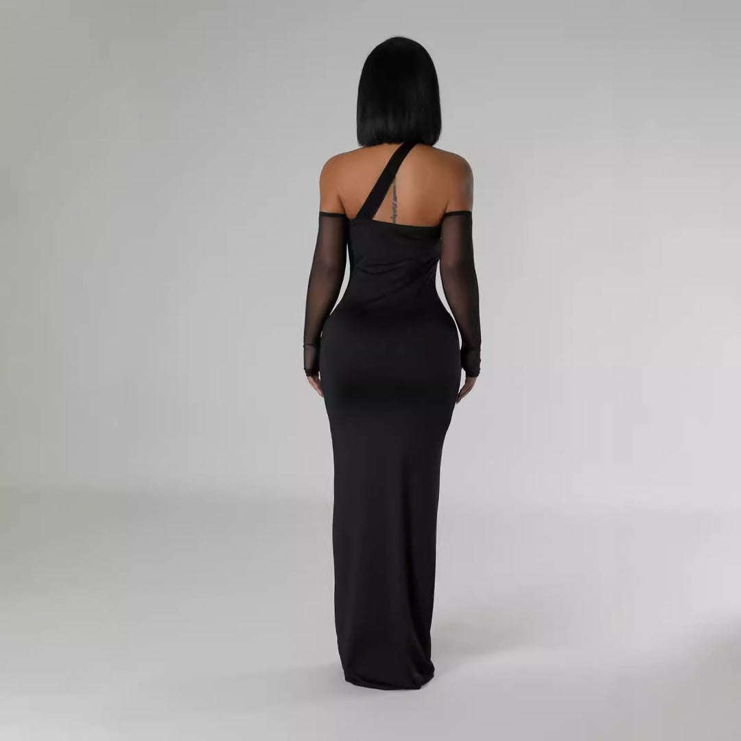 Dame Elegant og figursyet Maxi-kjole med One-Shoulder-design og Cut-Outs Stilla