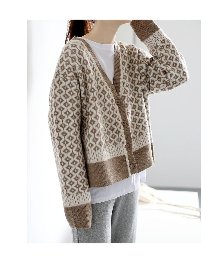 Femme Mønstret Strikcardigan Stilla